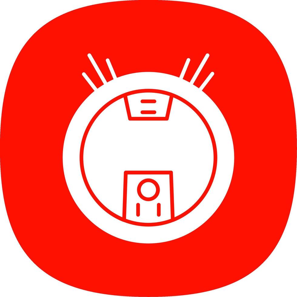 Robot Vacuum Glyph Curve Icon vector