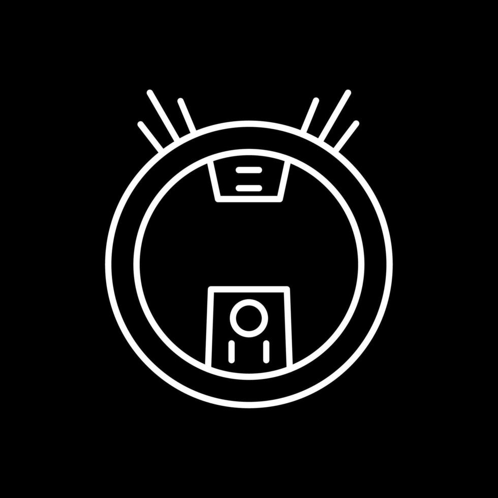 Robot Vacuum Line Inverted Icon vector