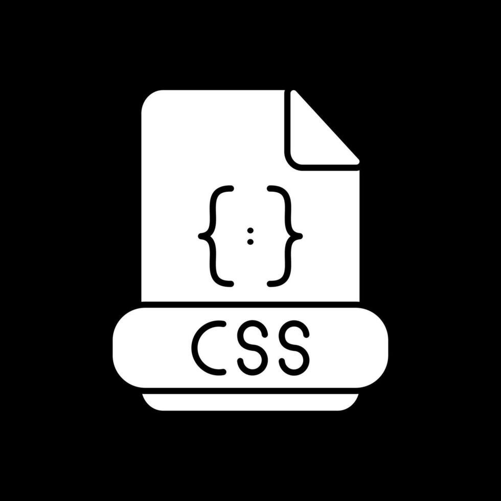 icono de glifo css invertido vector