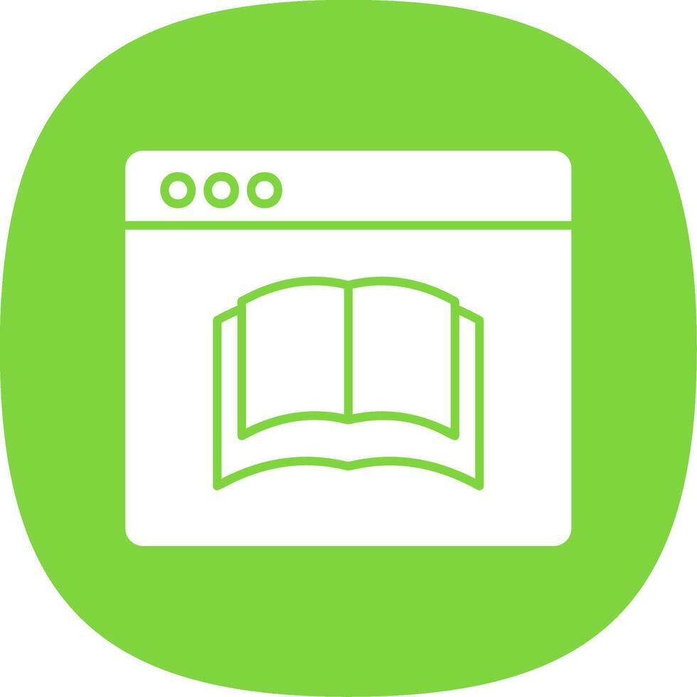 Ebook Glyph Curve Icon vector