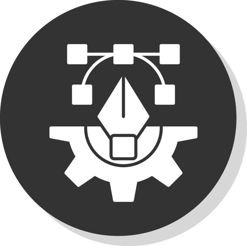 Creative Process Glyph Grey Circle Icon vector