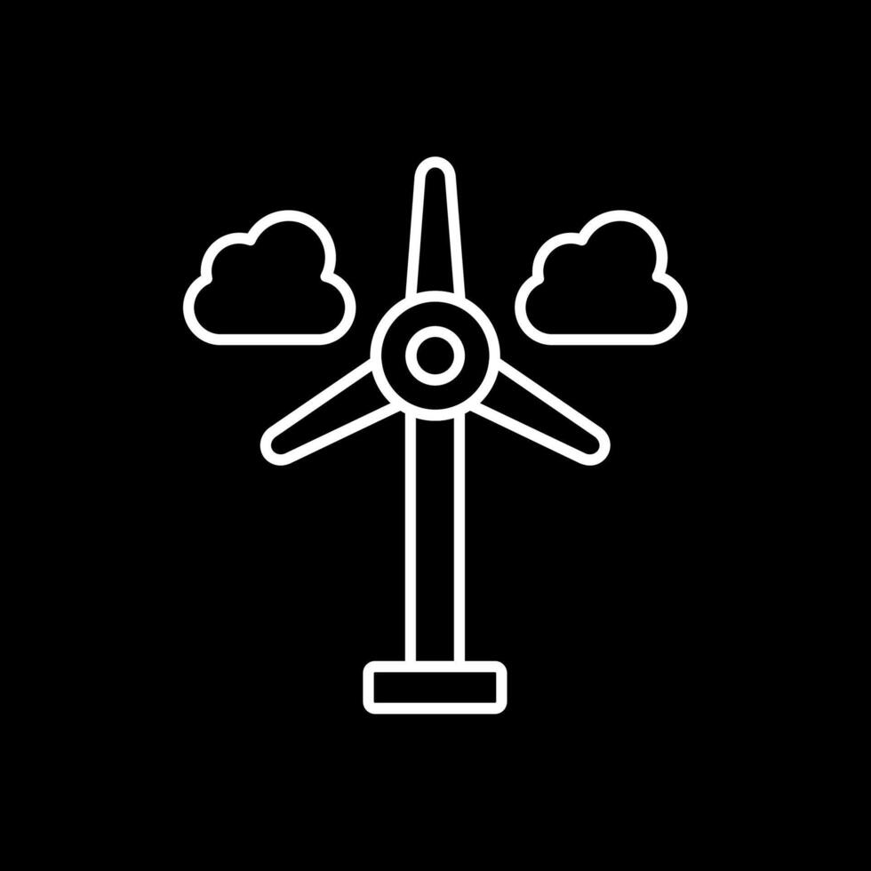 viento turbina línea invertido icono vector