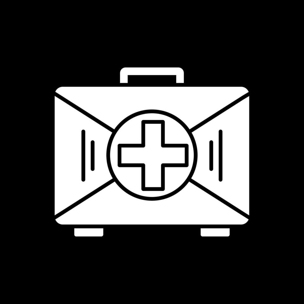 First Aid Kit Glyph Inverted Icon vector