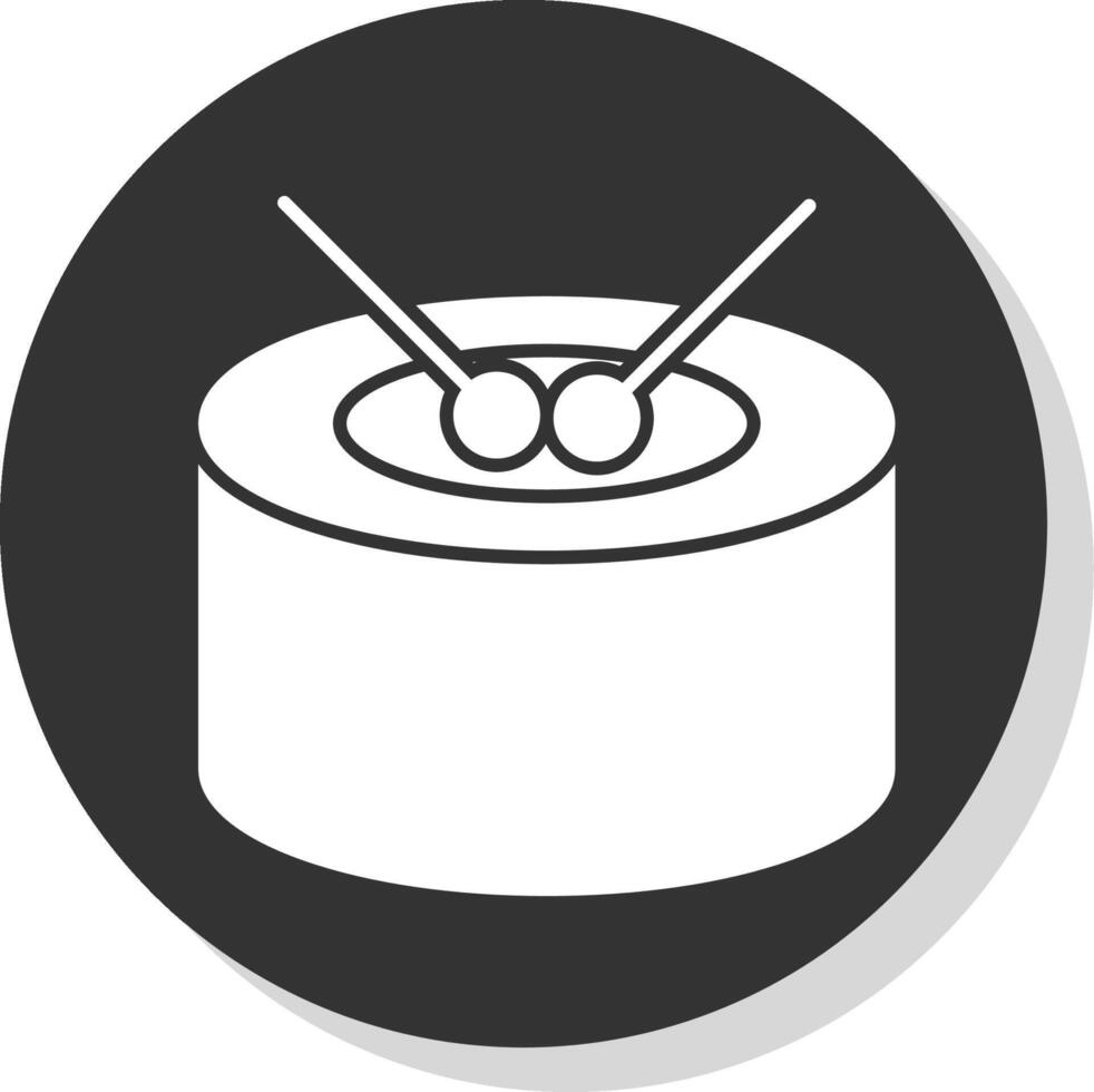 Drum Glyph Grey Circle  Icon vector