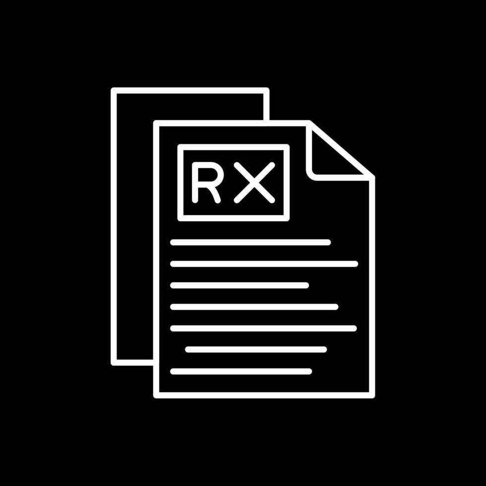 rx línea invertido icono vector