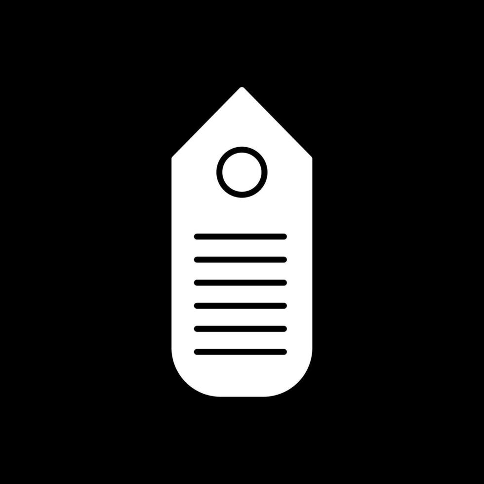 Tag Glyph Inverted Icon vector