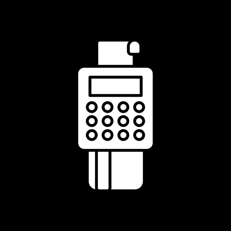 Bank Terminal Glyph Inverted Icon vector