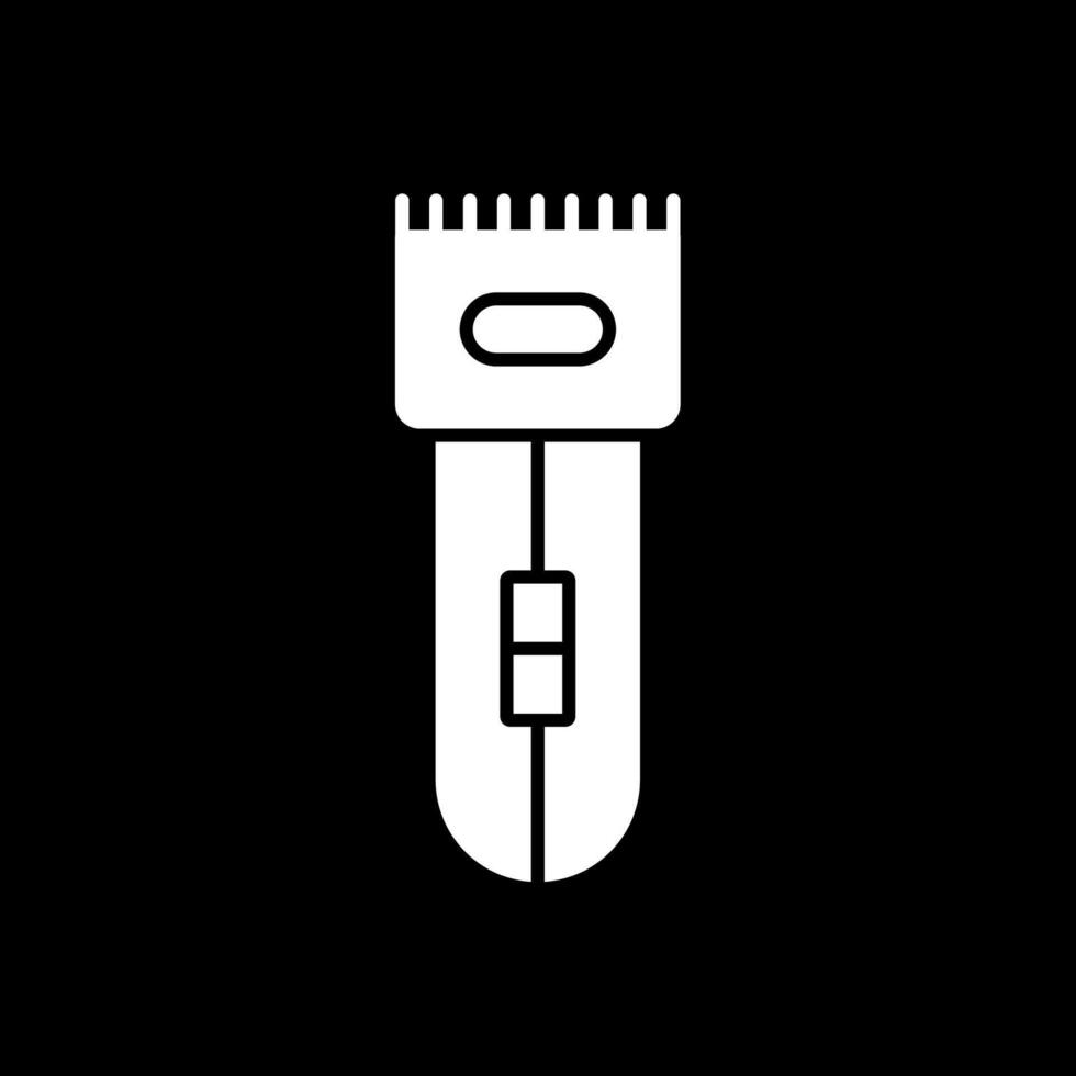 Electric Shaver Glyph Inverted Icon vector