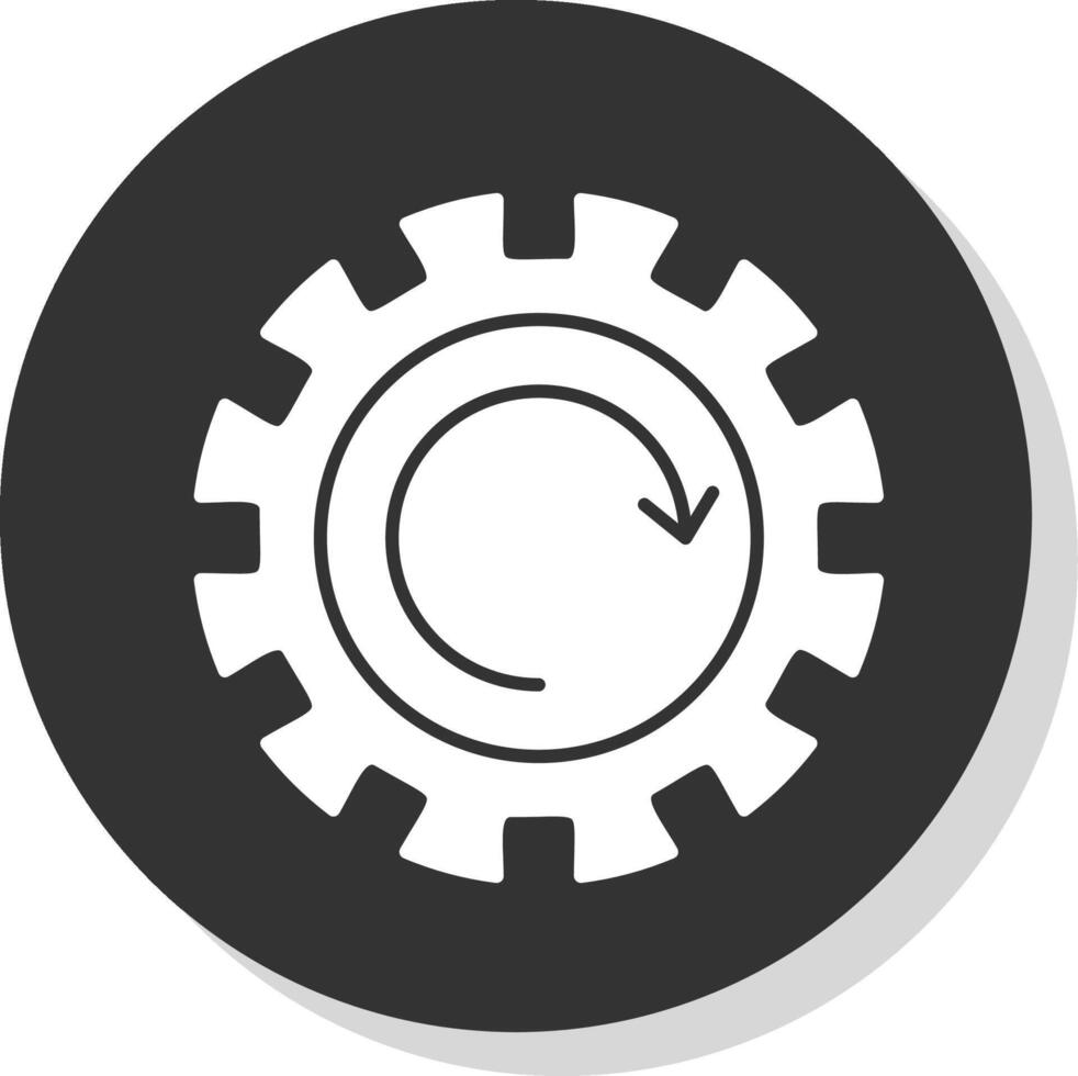 Gear Wheel Drawing Glyph Grey Circle Icon vector