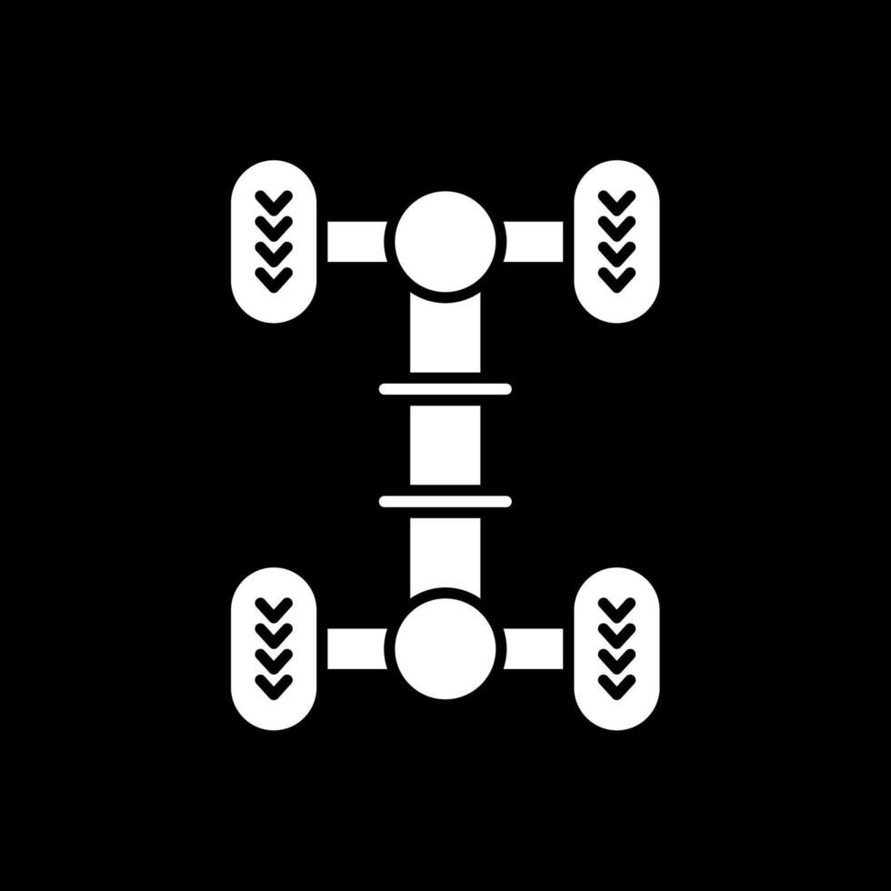 Chassis Glyph Inverted Icon vector