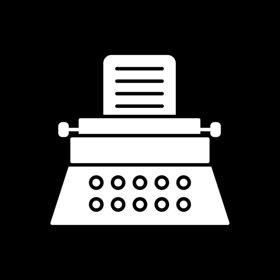 Typewriter Glyph Inverted Icon vector