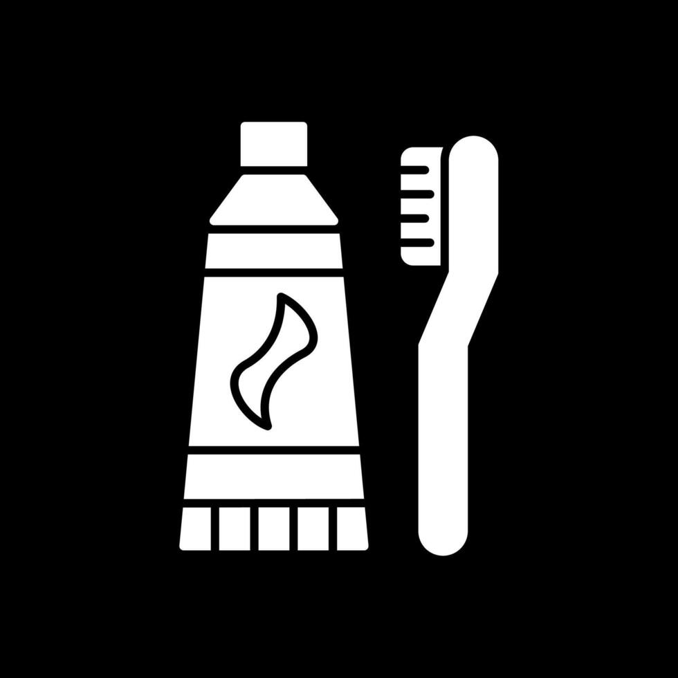 Tooth Paste Glyph Inverted Icon vector