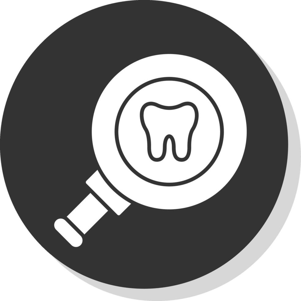 dental chequeo glifo gris circulo icono vector