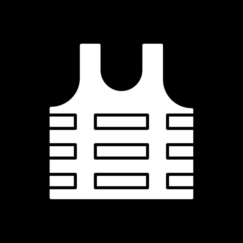 Bullet Proof Vest Glyph Inverted Icon vector