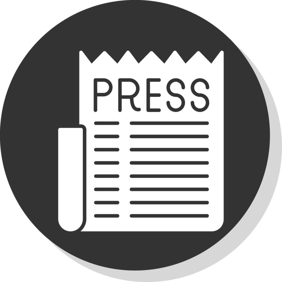 Press Release Glyph Grey Circle Icon vector