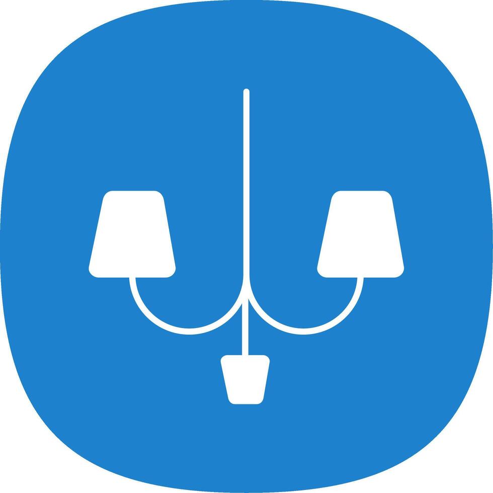 Lamp Glyph Curve Icon vector