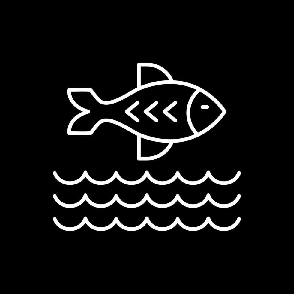 Fish Line Inverted Icon vector