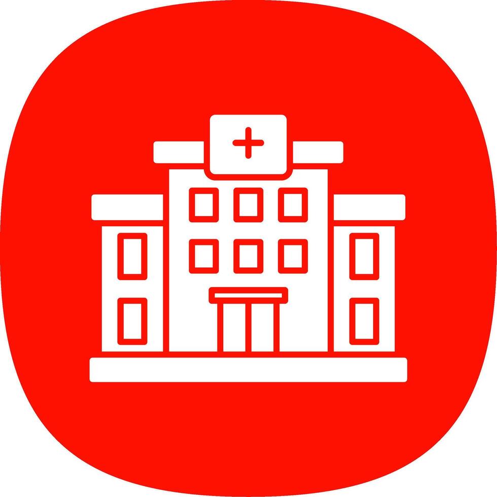 hospital glifo curva icono vector