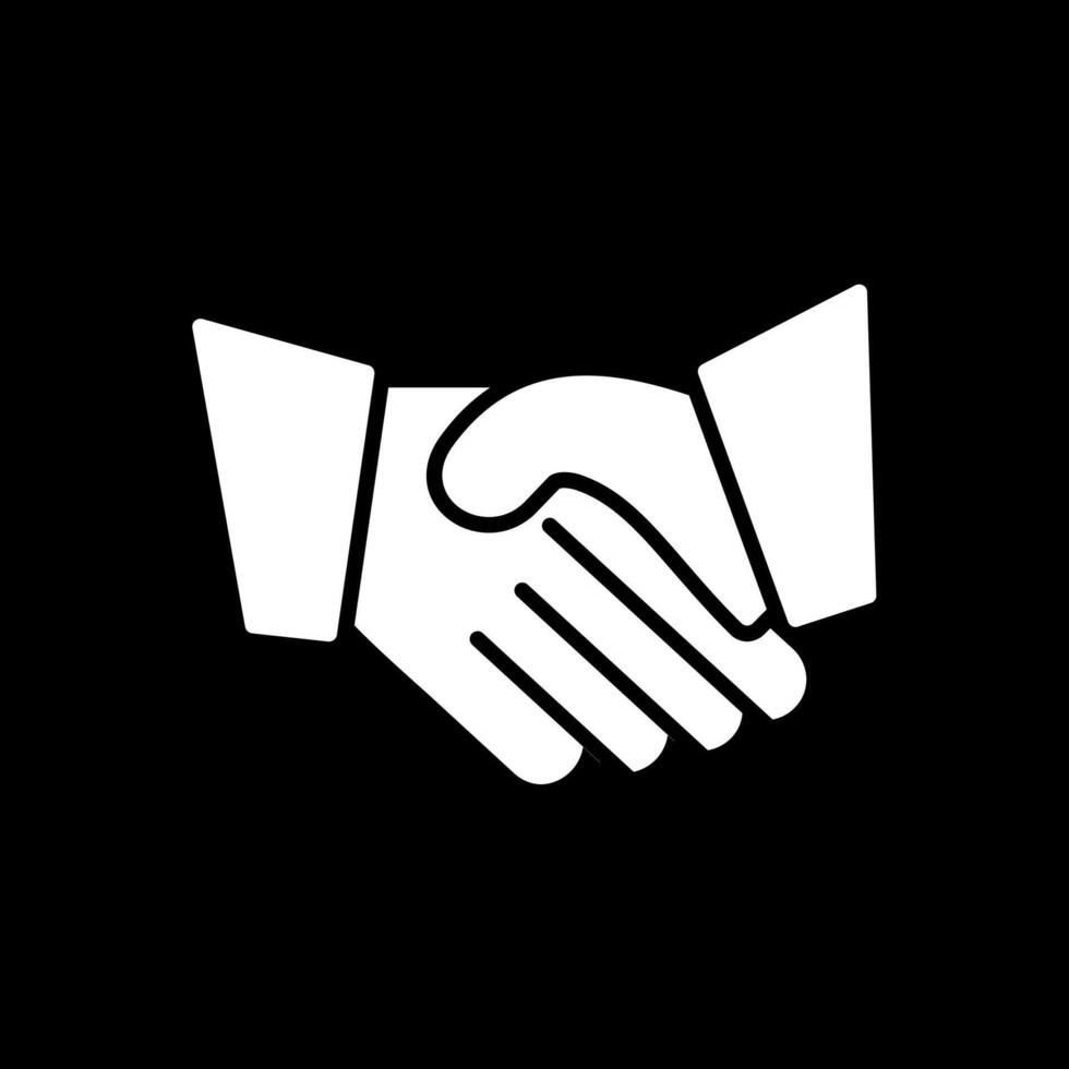 Hand Shaking Glyph Inverted Icon vector