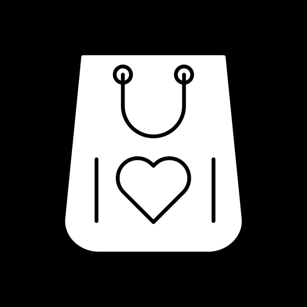 Shopping Bag Glyph Inverted Icon vector