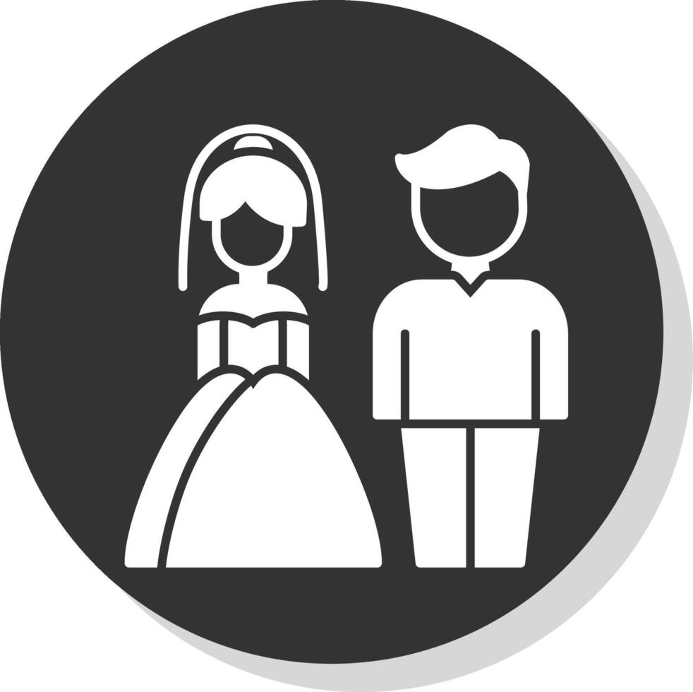 Couple Glyph Grey Circle Icon vector