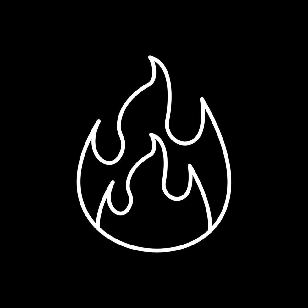 Flame Line Inverted Icon vector