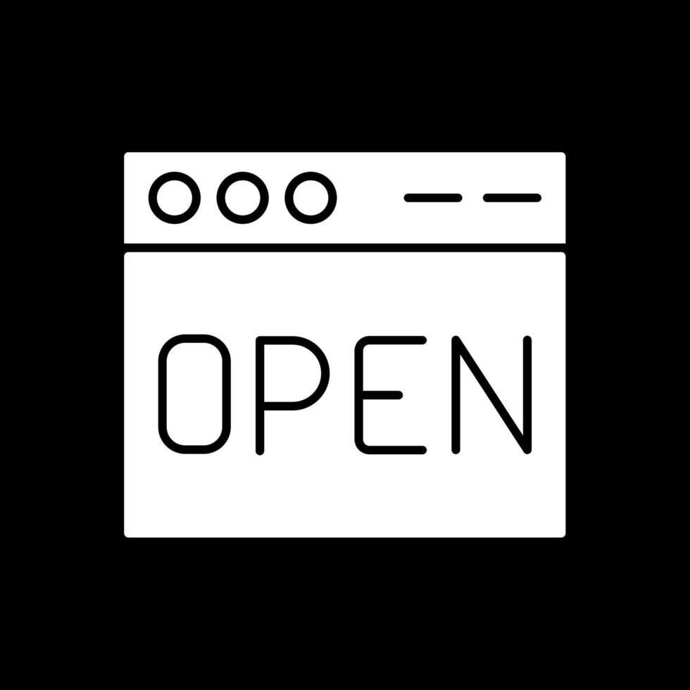 Open Glyph Inverted Icon vector