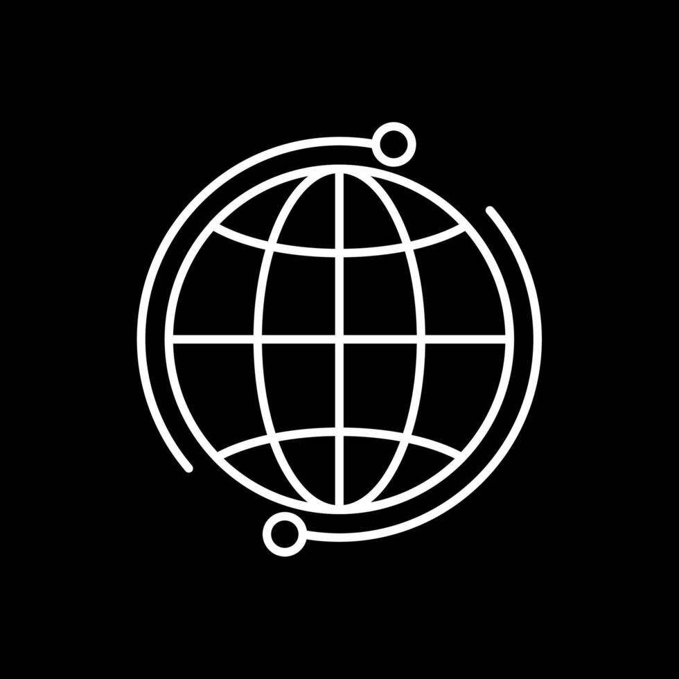 Global Line Inverted Icon vector