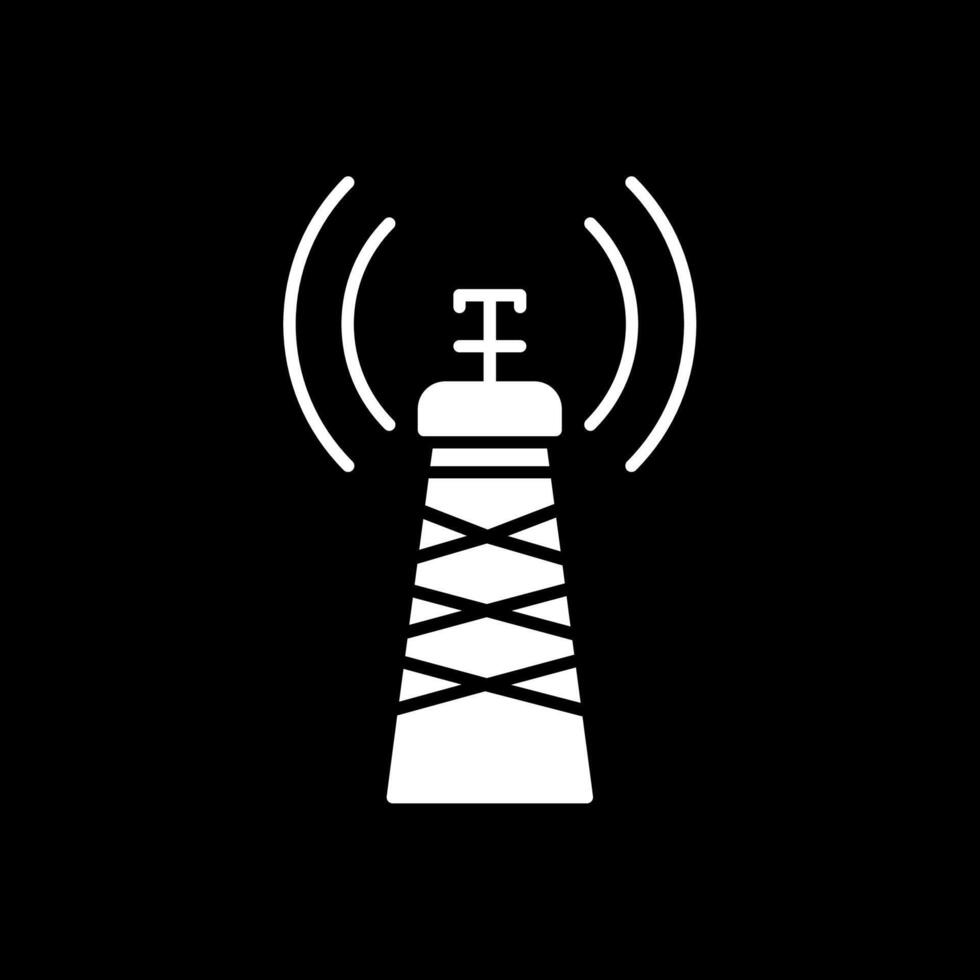 Signal Tower Glyph Inverted Icon vector