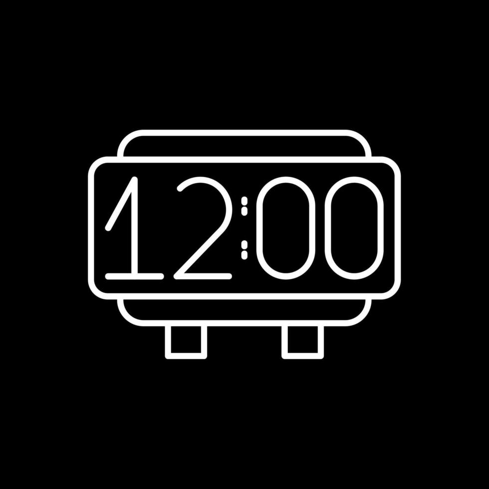 Digital Clock Line Inverted Icon vector