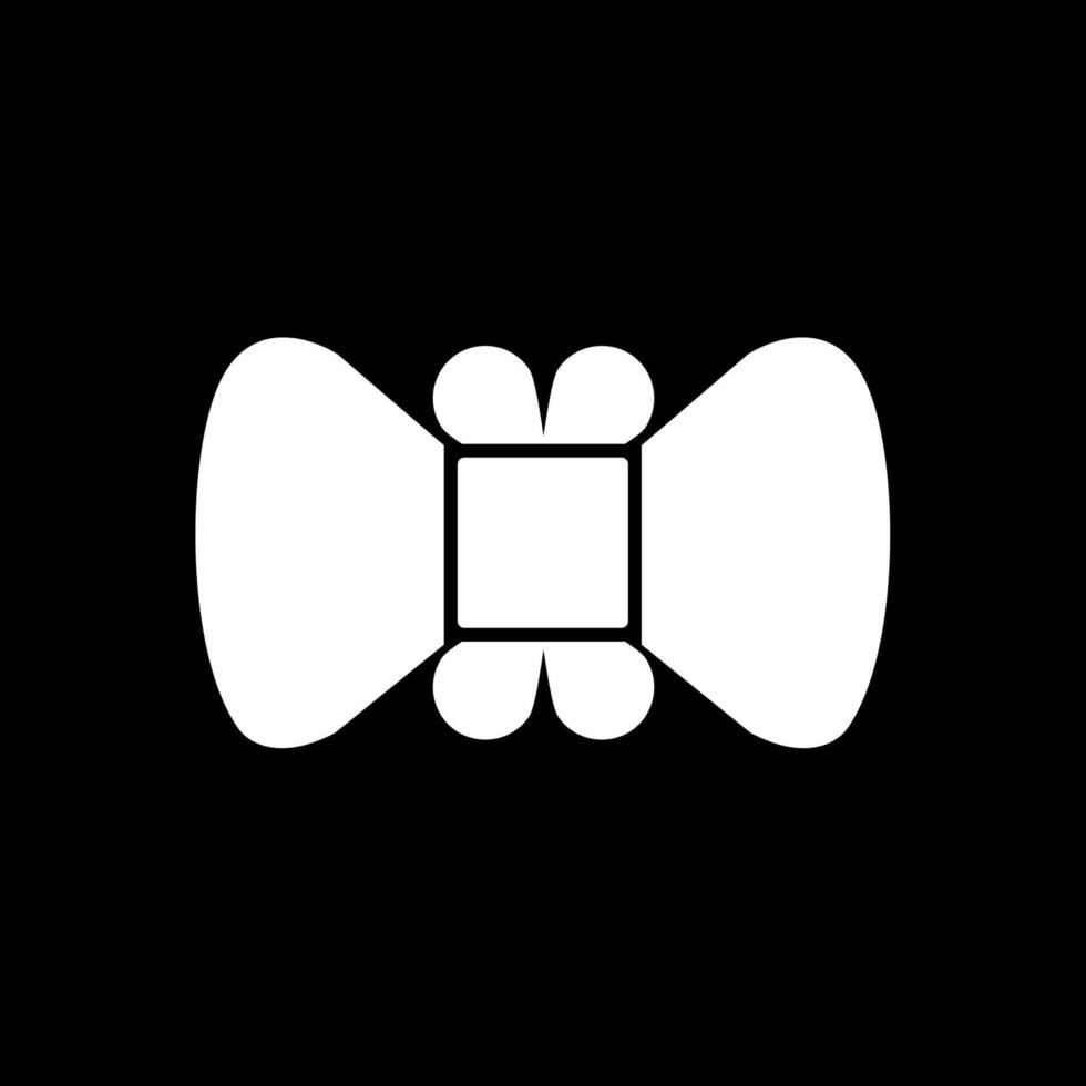 Bowtie Glyph Inverted Icon vector