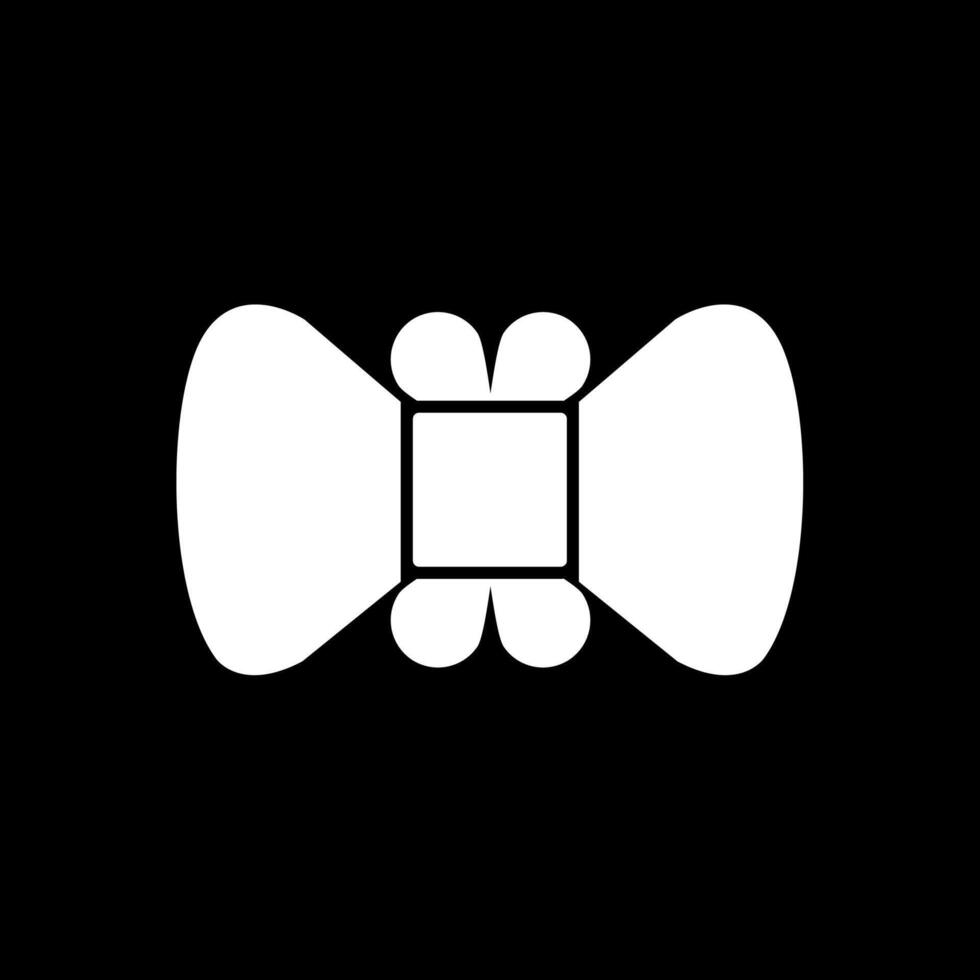 Bowtie Glyph Inverted Icon vector