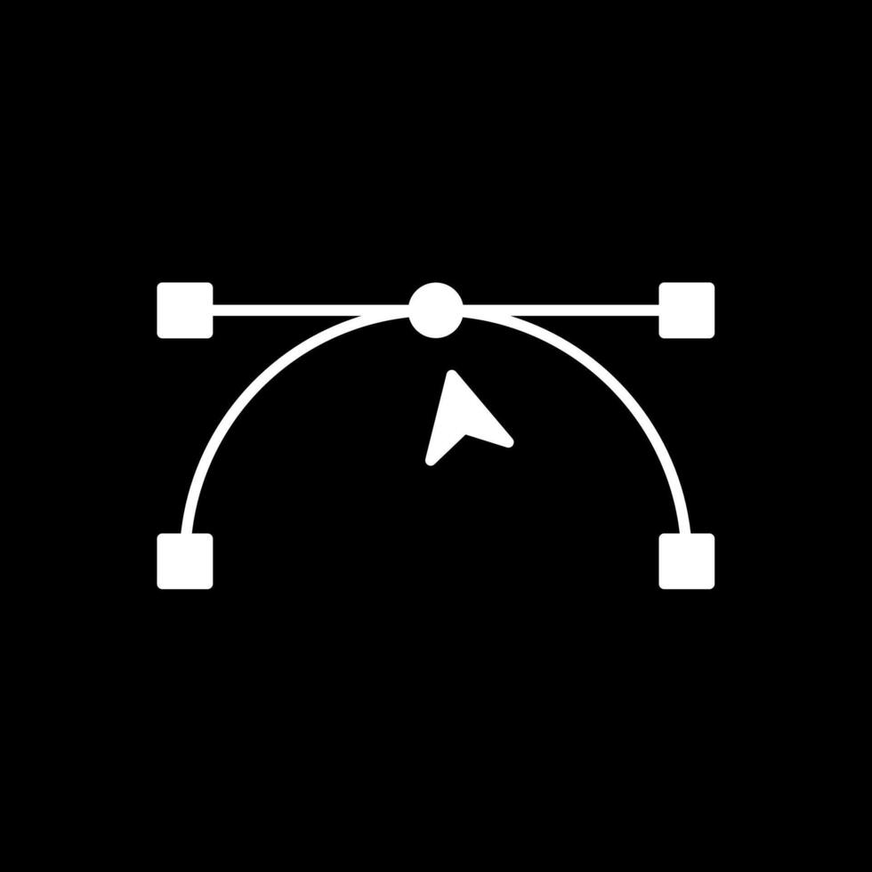 Anchor Point Glyph Inverted Icon vector
