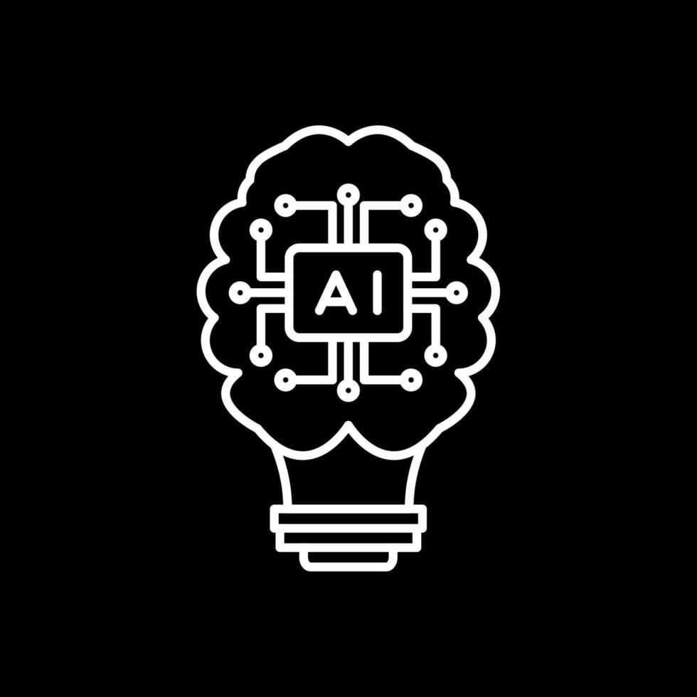 Artificial Intelligence Line Inverted Icon vector