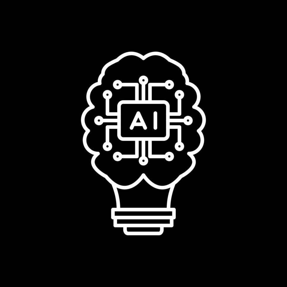 Artificial Intelligence Line Inverted Icon vector