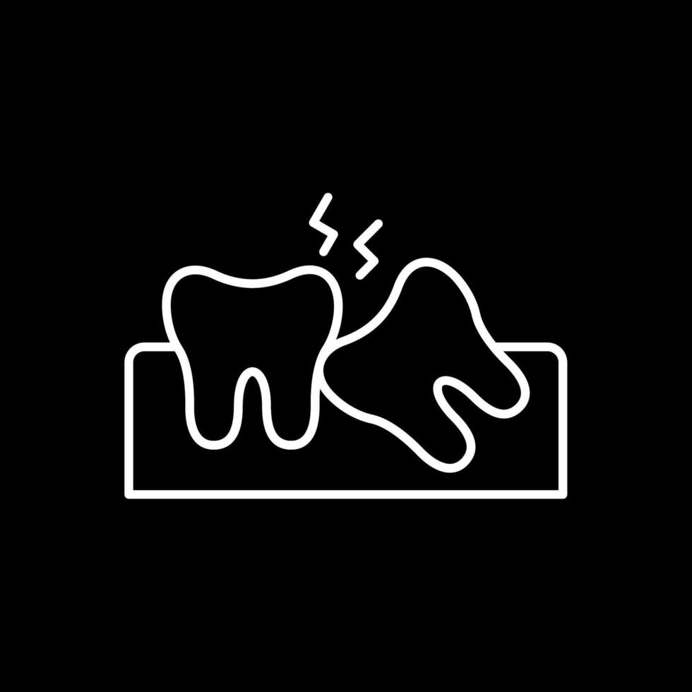 sabiduría diente línea invertido icono vector
