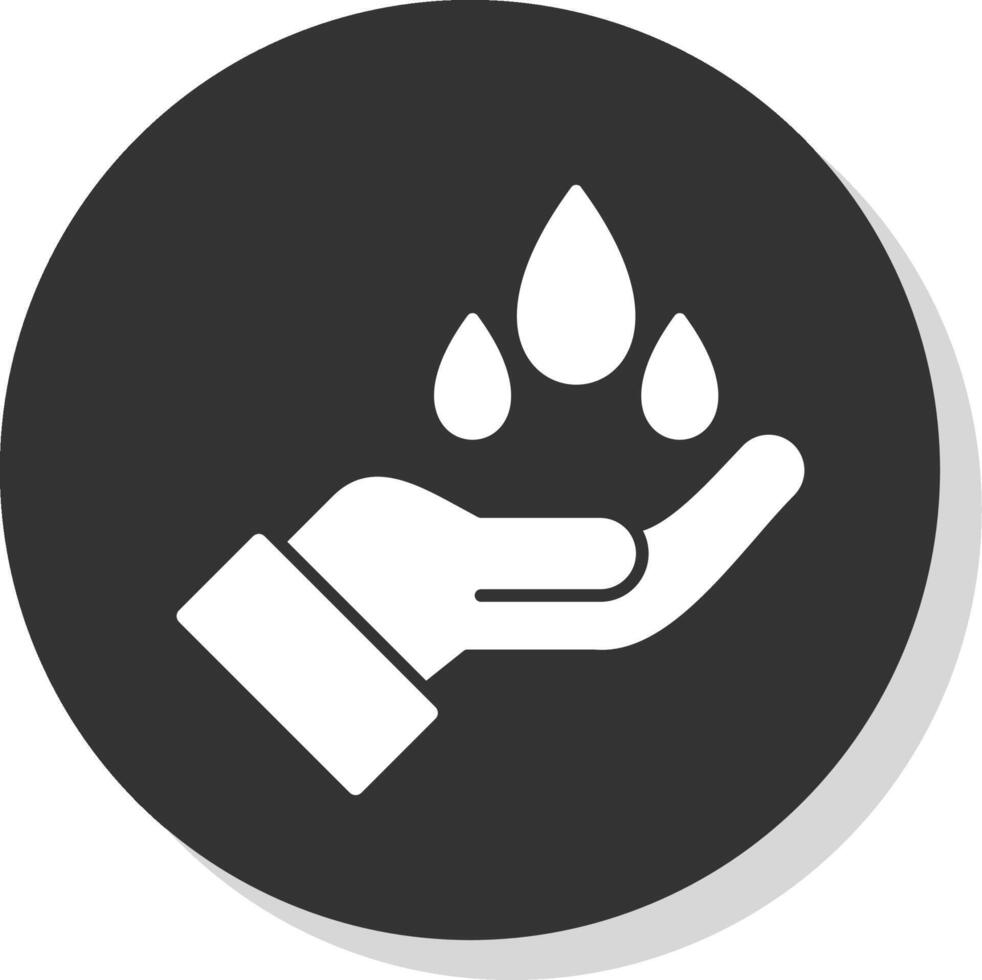 Save Water Glyph Grey Circle Icon vector