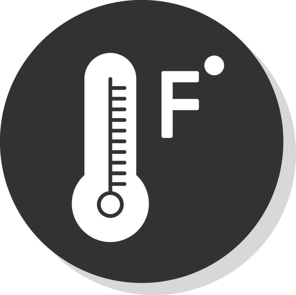 Fahrenheit Degrees Glyph Grey Circle Icon vector