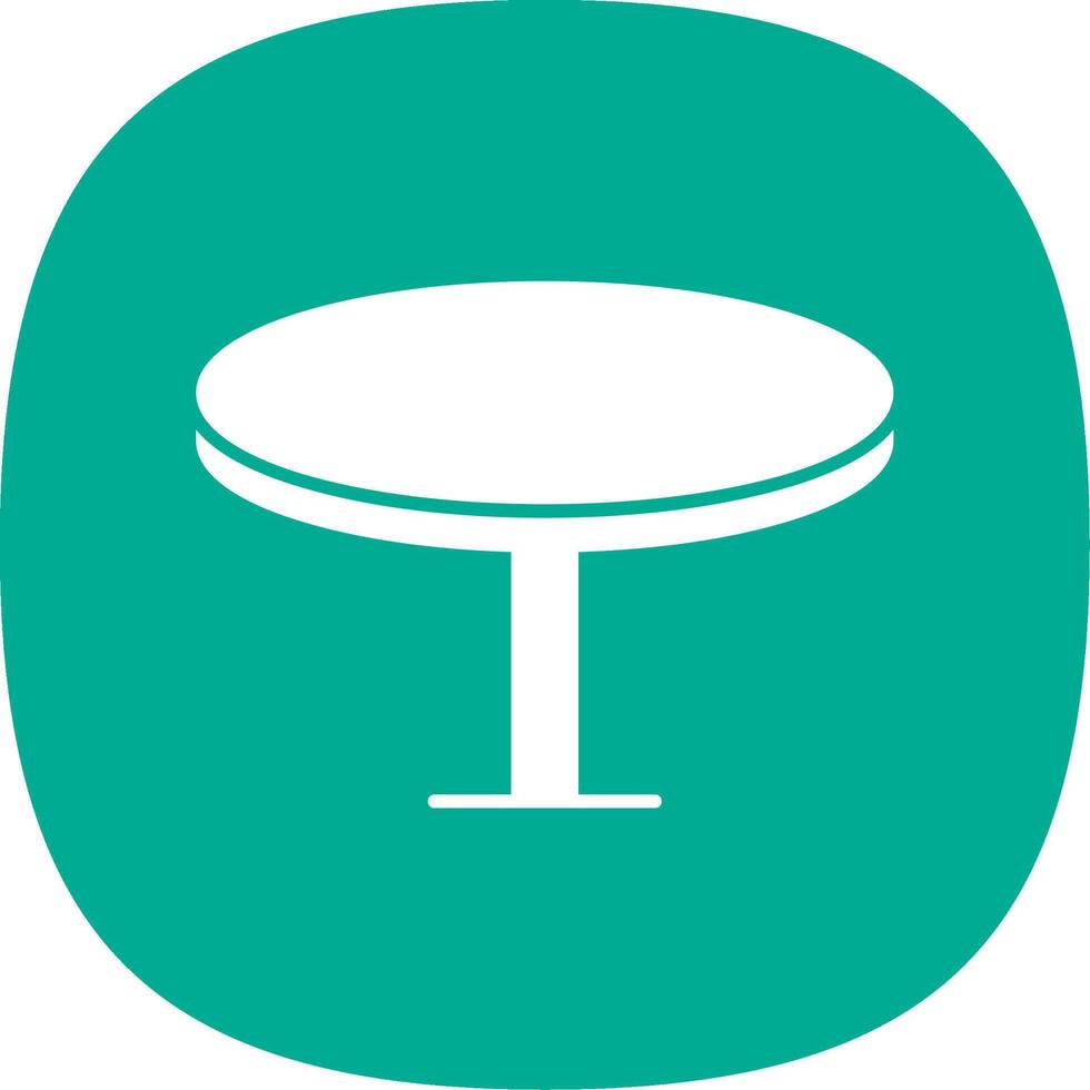 Round Table Glyph Curve Icon vector