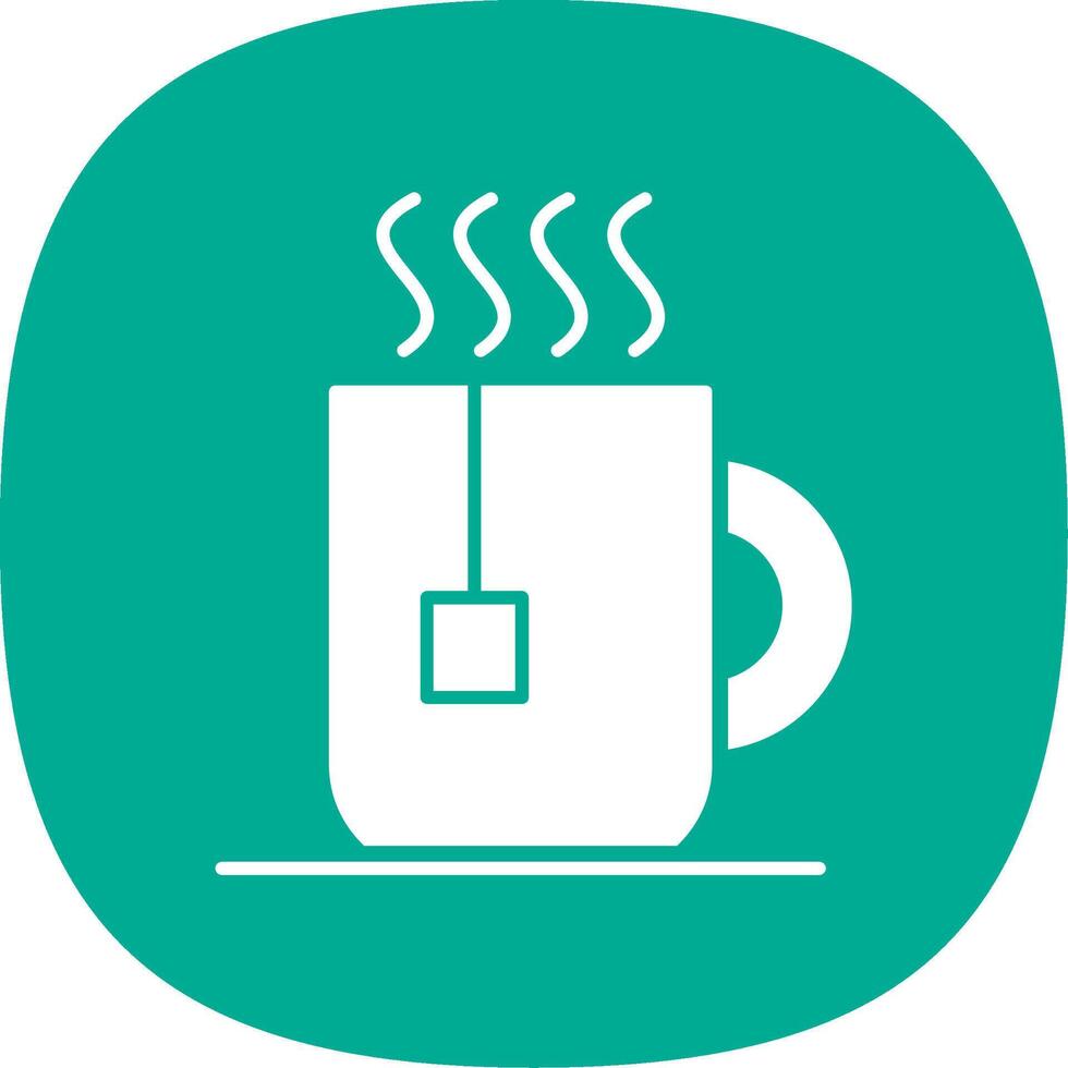 Tea Mug Glyph Curve Icon vector