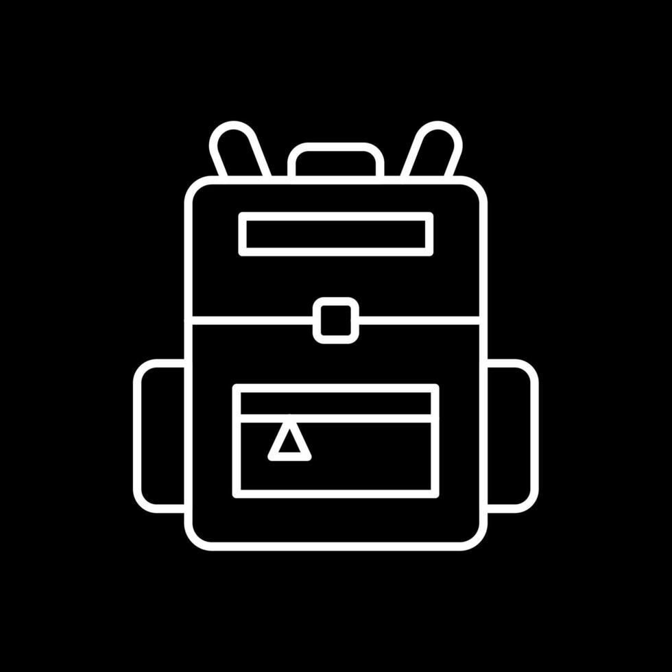 Backpack Line Inverted Icon vector