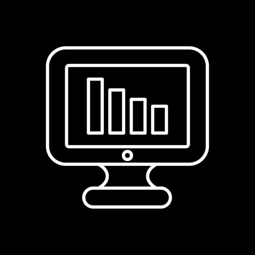 Bar Chart Line Inverted Icon vector