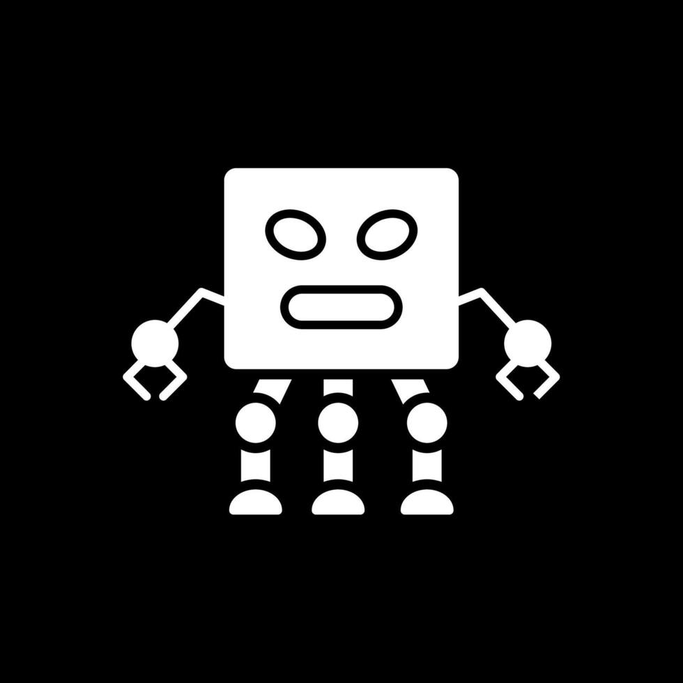 Robot Glyph Inverted Icon vector