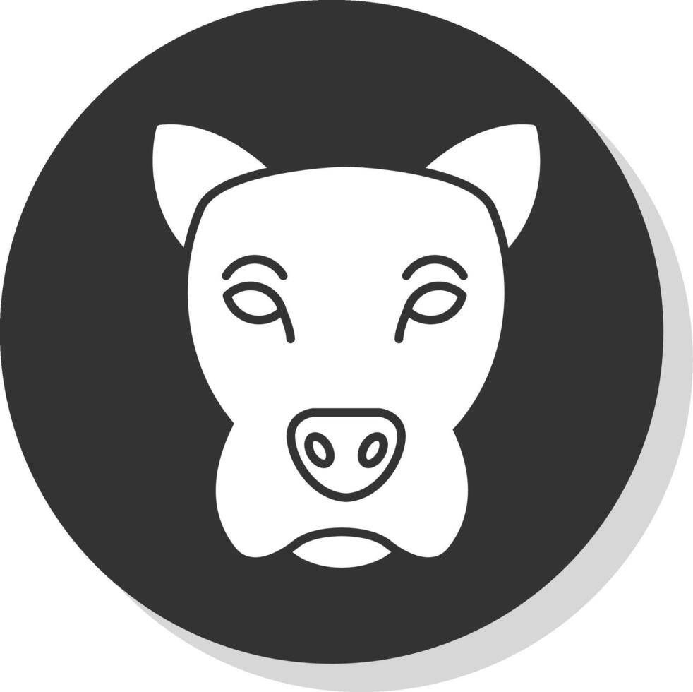 Dog Glyph Grey Circle Icon vector