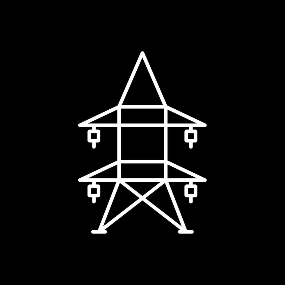 Electric Tower Line Inverted Icon vector