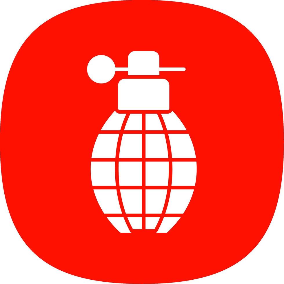 Grenade Glyph Curve Icon vector