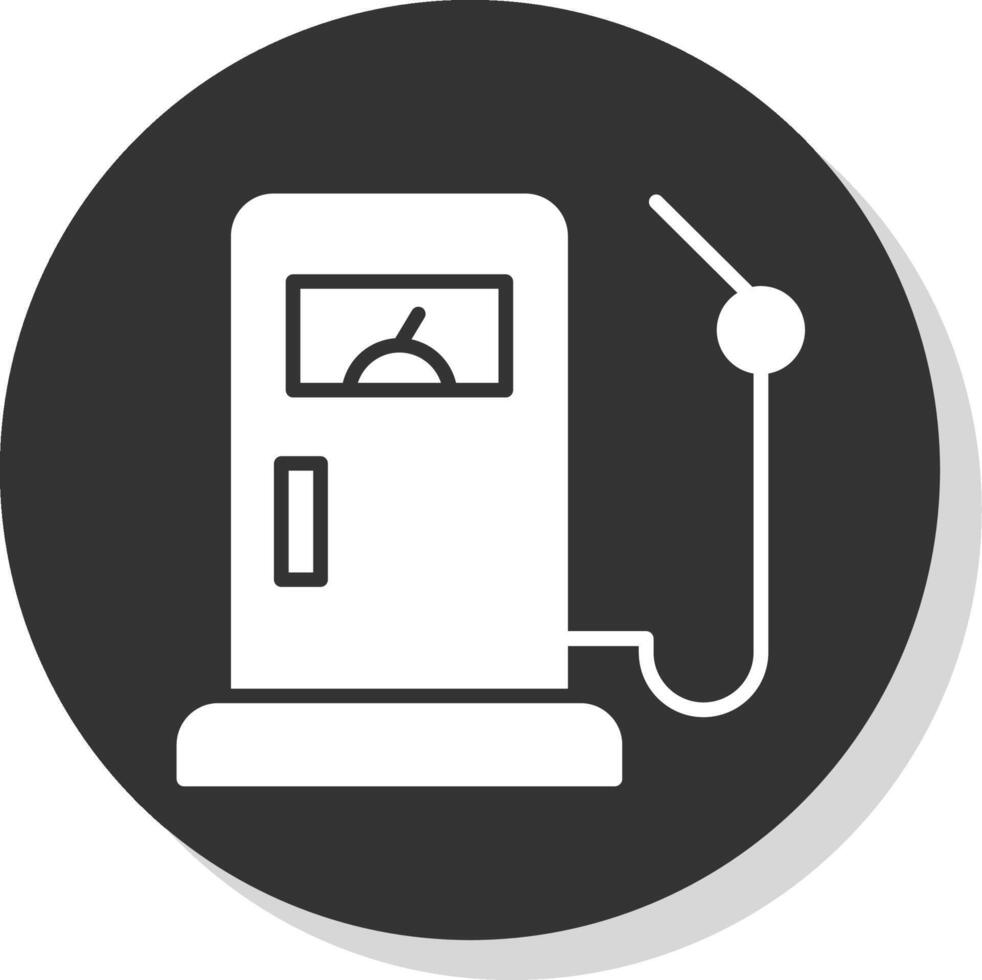 combustible glifo gris circulo icono vector