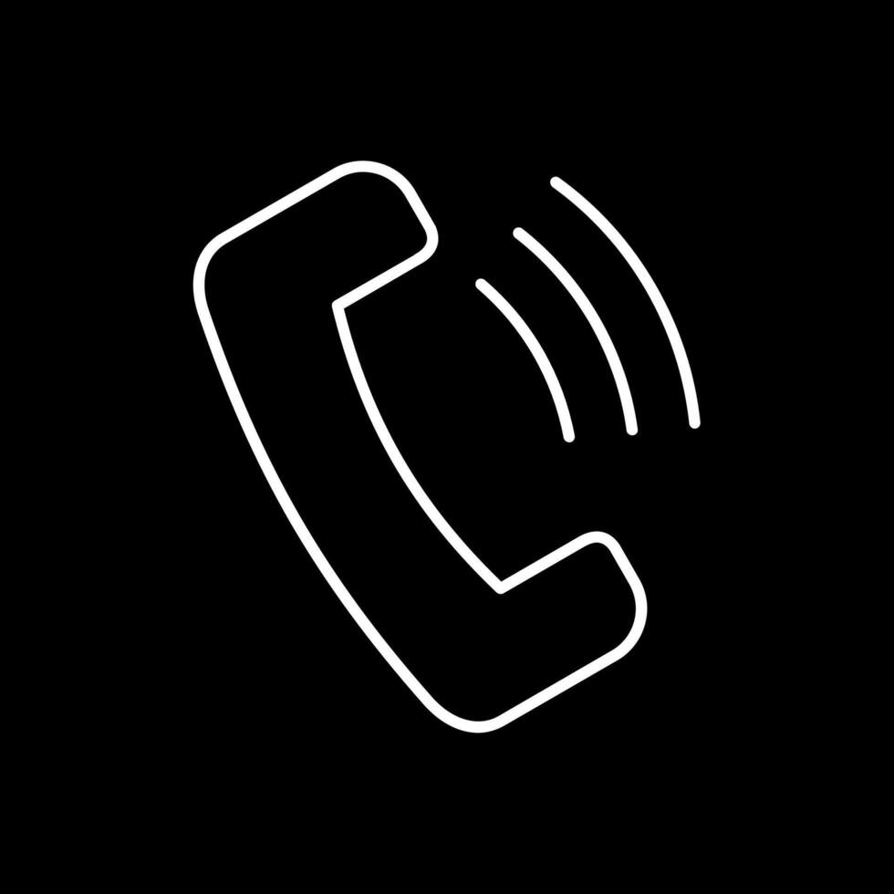 Phone Call Line Inverted Icon vector