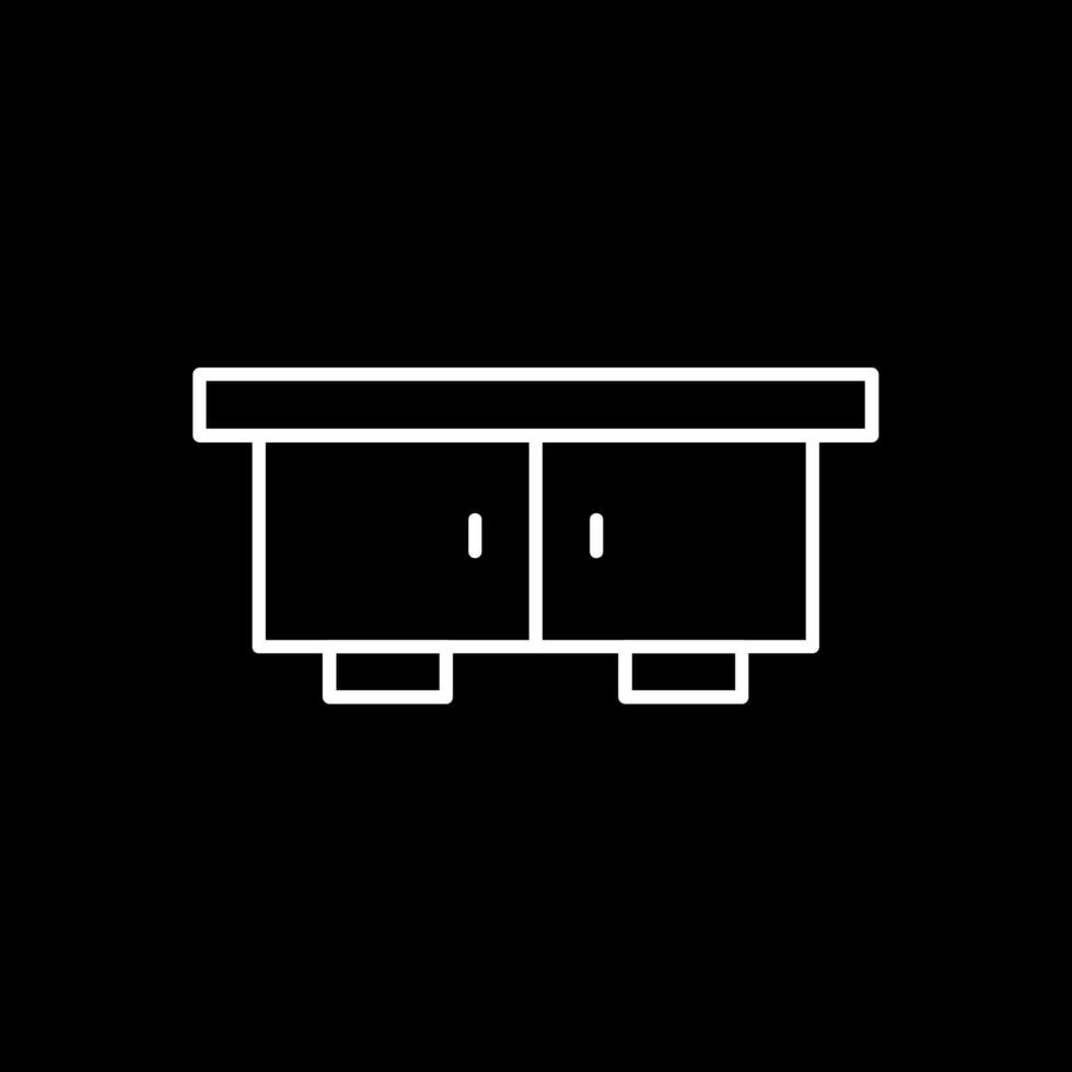 TV Table Line Inverted Icon vector