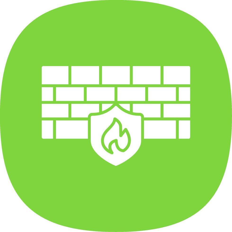 Firewall Glyph Curve Icon vector